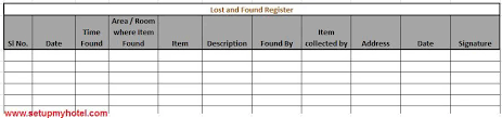 Lost & Found Register Printed